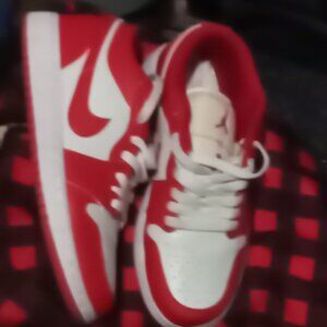 Nike Air Jordan 1s and gym red and white